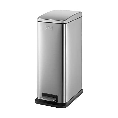 BLACK+DECKER 20L Slimline Pedal Bin – Soft Close Stainless Steel