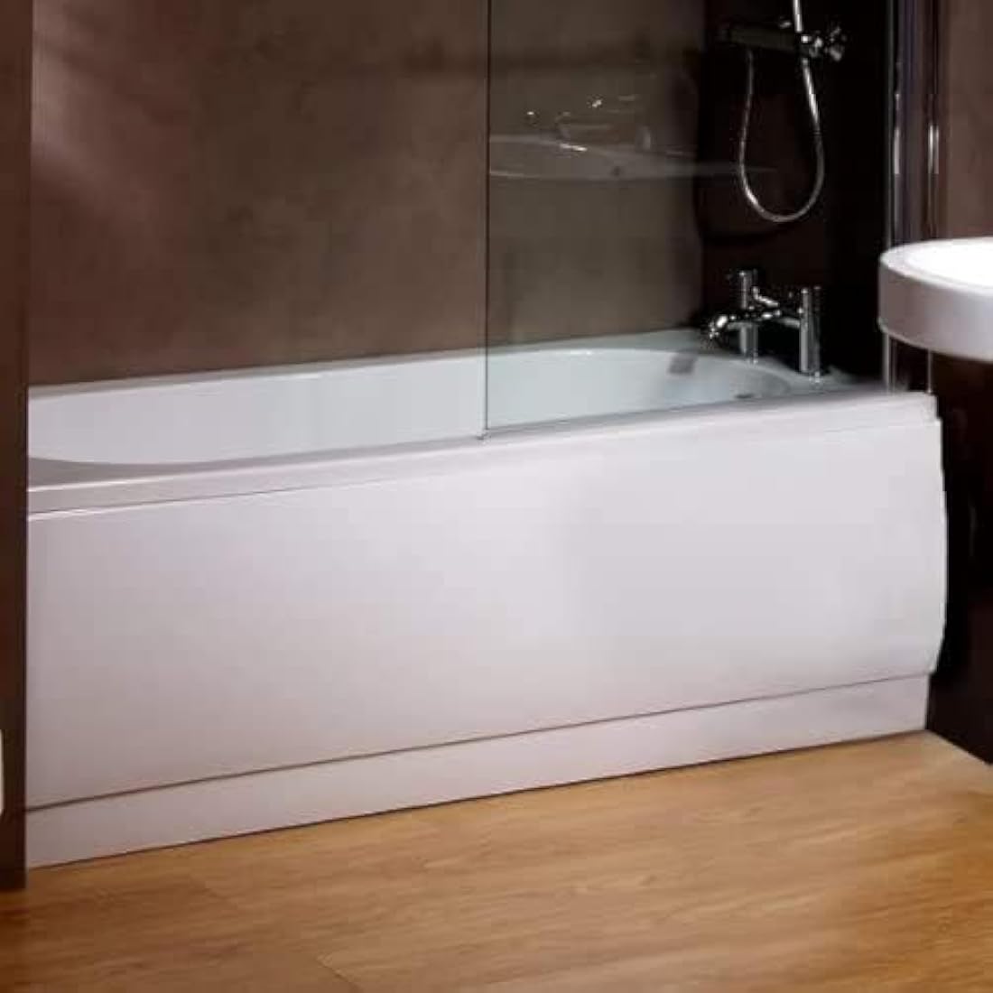 Jolof Store White Acrylic 1700mm Front Bath Panel - Adjustable Size