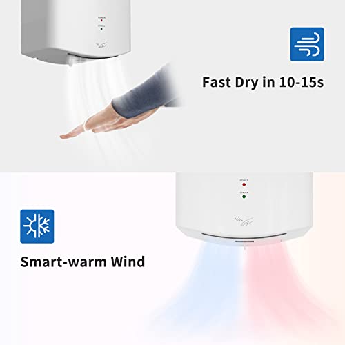 AIKE AK2630S High Speed Automatic Hand Dryer | 1400W White Commercial