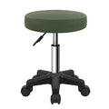 FURWOO Round Rolling Stool - Adjustable Swivel Salon Chair - Dark Green