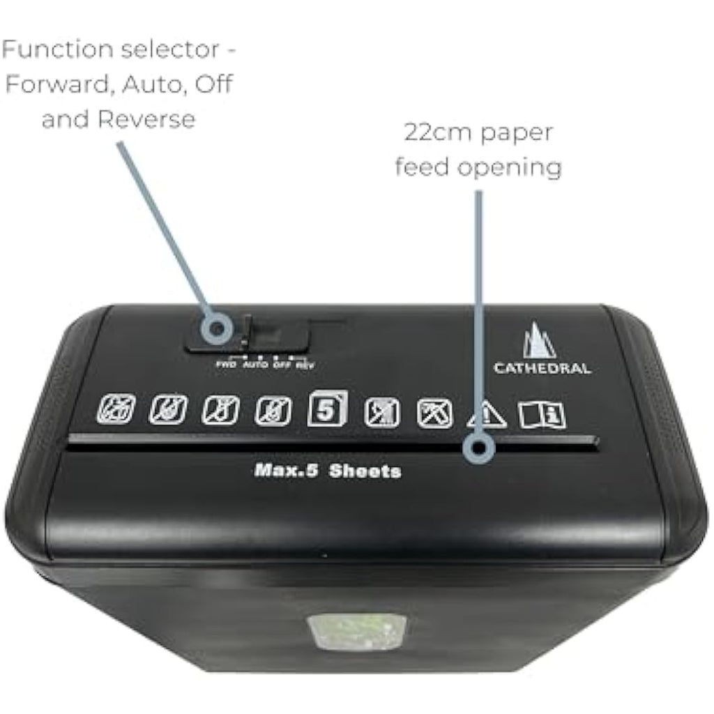 Cathedral P3 Cross Cut Paper Shredder with 8.5L Bin |
