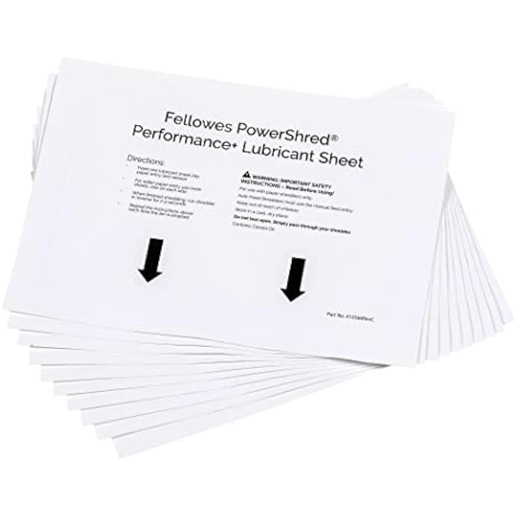 Fellowes Powershred Paper Shredder Oil Lubricant Sheets - 10 Pack