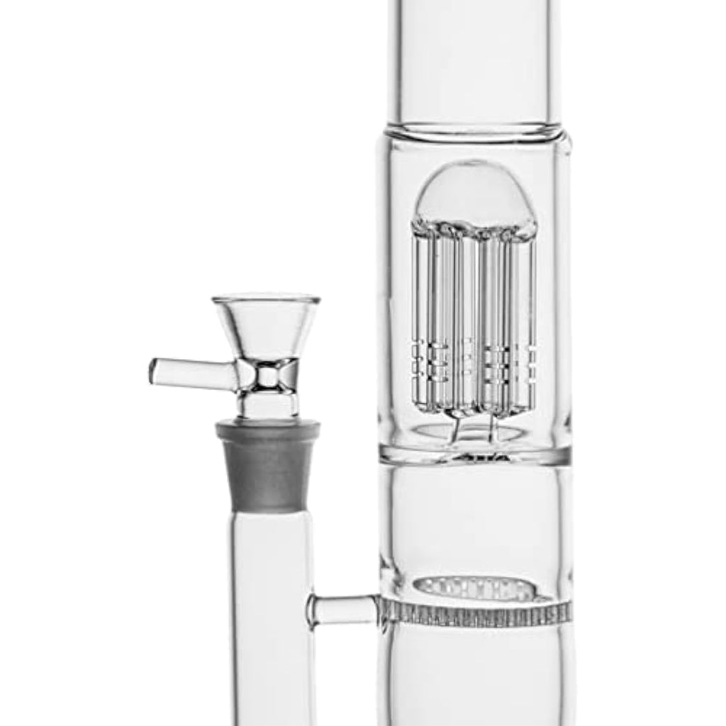 17" Glass Bong | Triple Honeycomb Perc Water Pipe - Clear