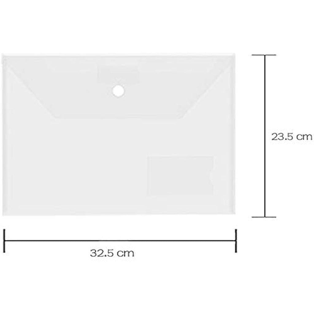Jolof Store A4 Clear Plastic Wallets – 24 Pack Document Folders with Popper