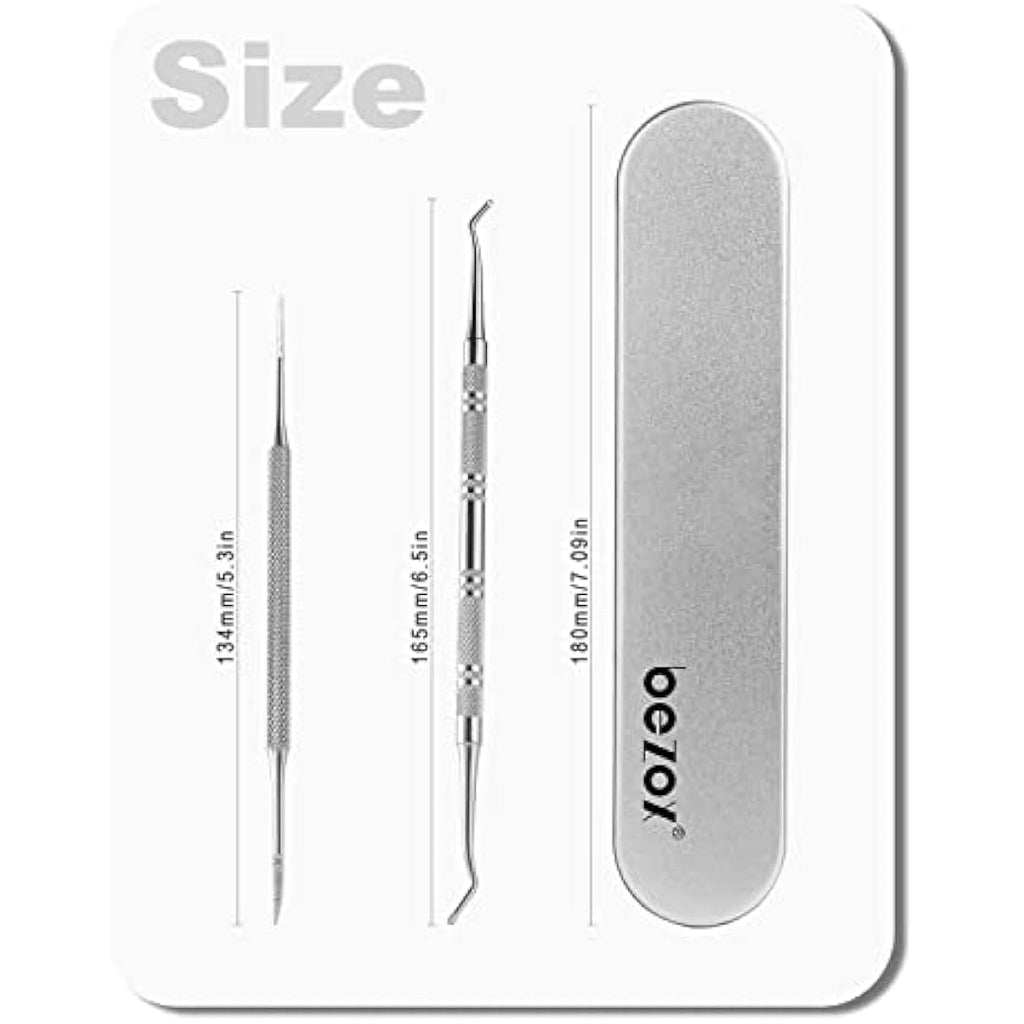 BEZOX Ingrown Toenail File and Lifter Set – Stainless Steel Podiatry Kit