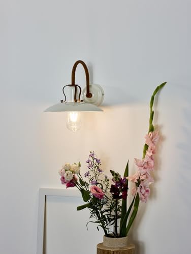 Lucide Römer Wall Light – Cream Metal Dimmable Sconce – Ø 24 cm