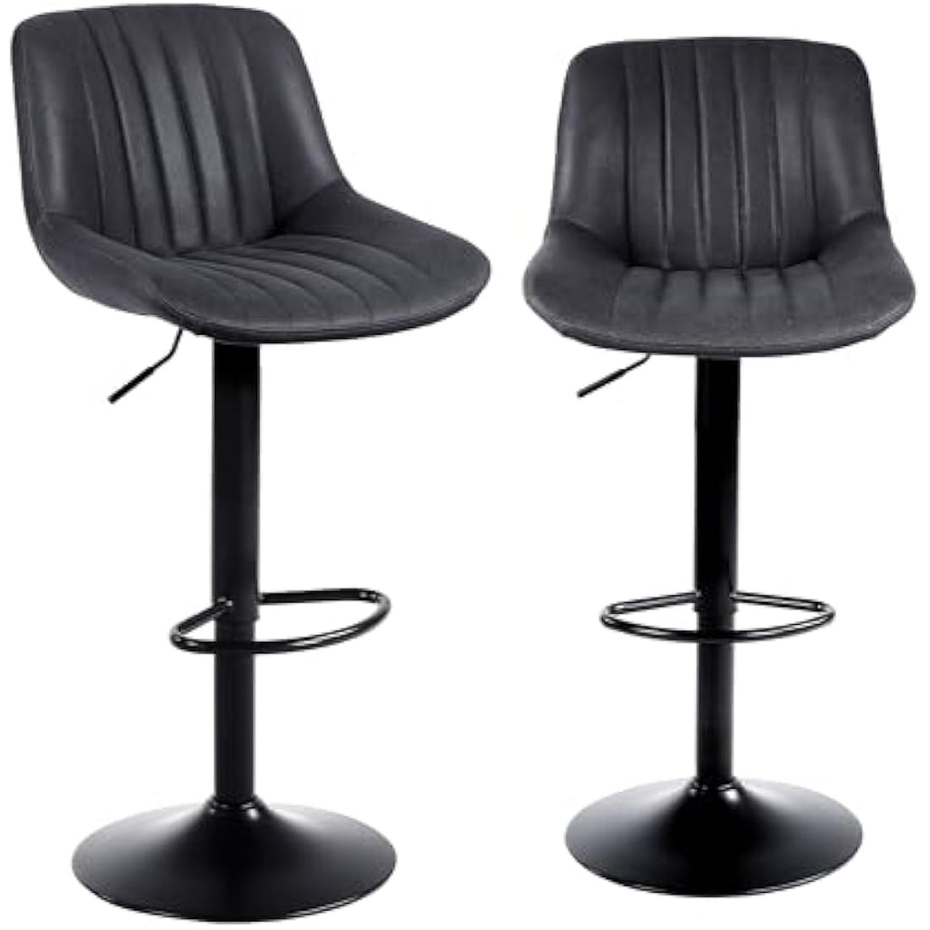 Jolof Store Swivel Bar Stools Set of 2 - Adjustable PU Leather Counter Chairs