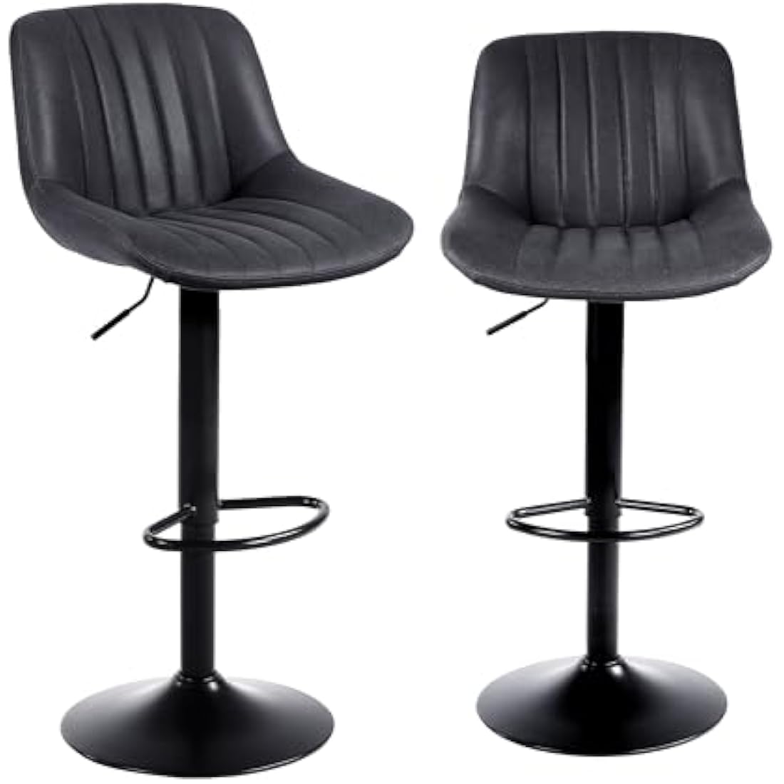 Jolof Store Swivel Bar Stools Set of 2 - Adjustable PU Leather Counter Chairs