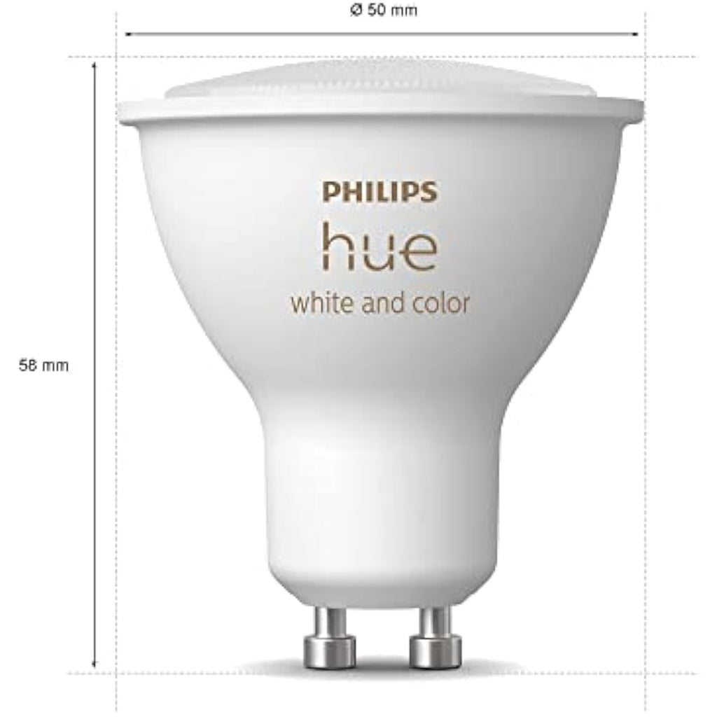 Philips Hue White and Colour Ambiance GU10 Smart LED Bulb | Bluetooth