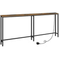 HOOBRO Slim Console Table with Charging Station | 180cm Narrow Sofa Table
