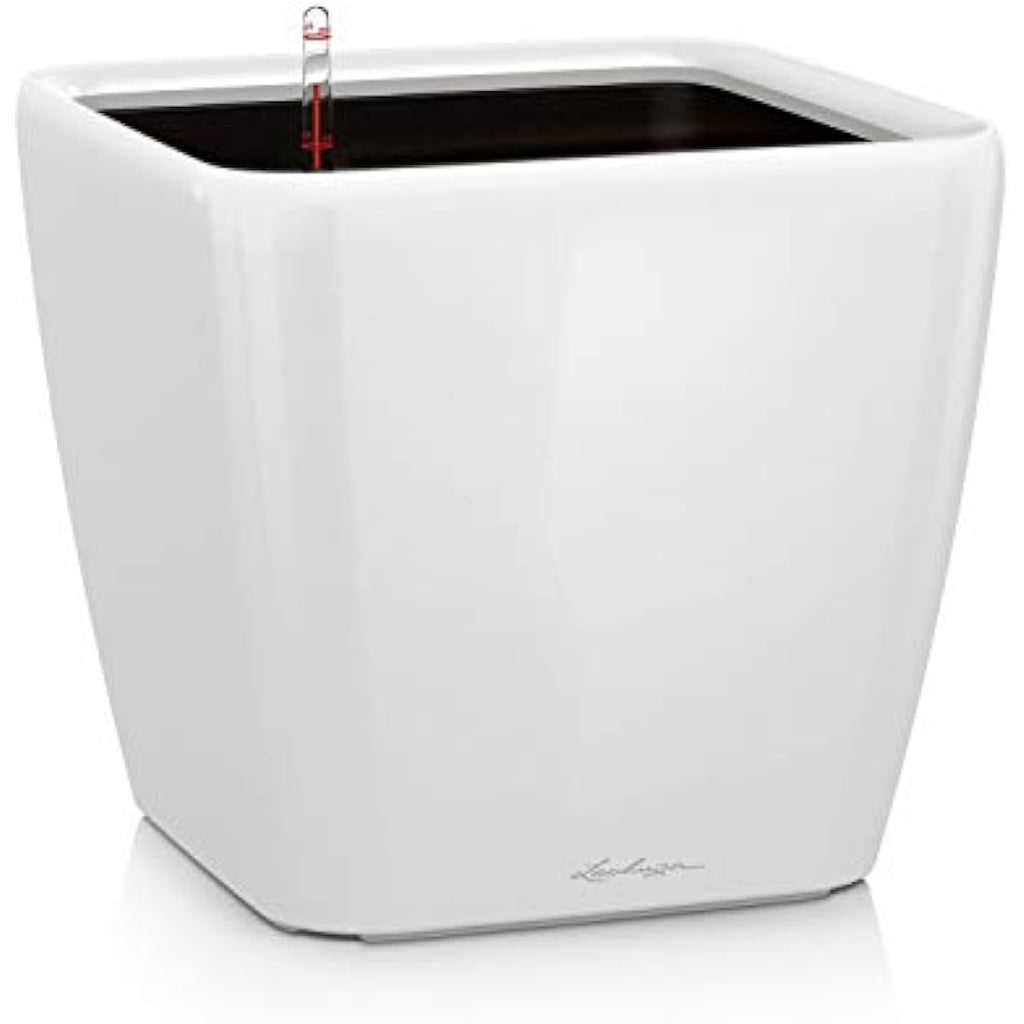 Lechuza Quadro LS 43 Self-Watering Planter - White High-Gloss Plastic