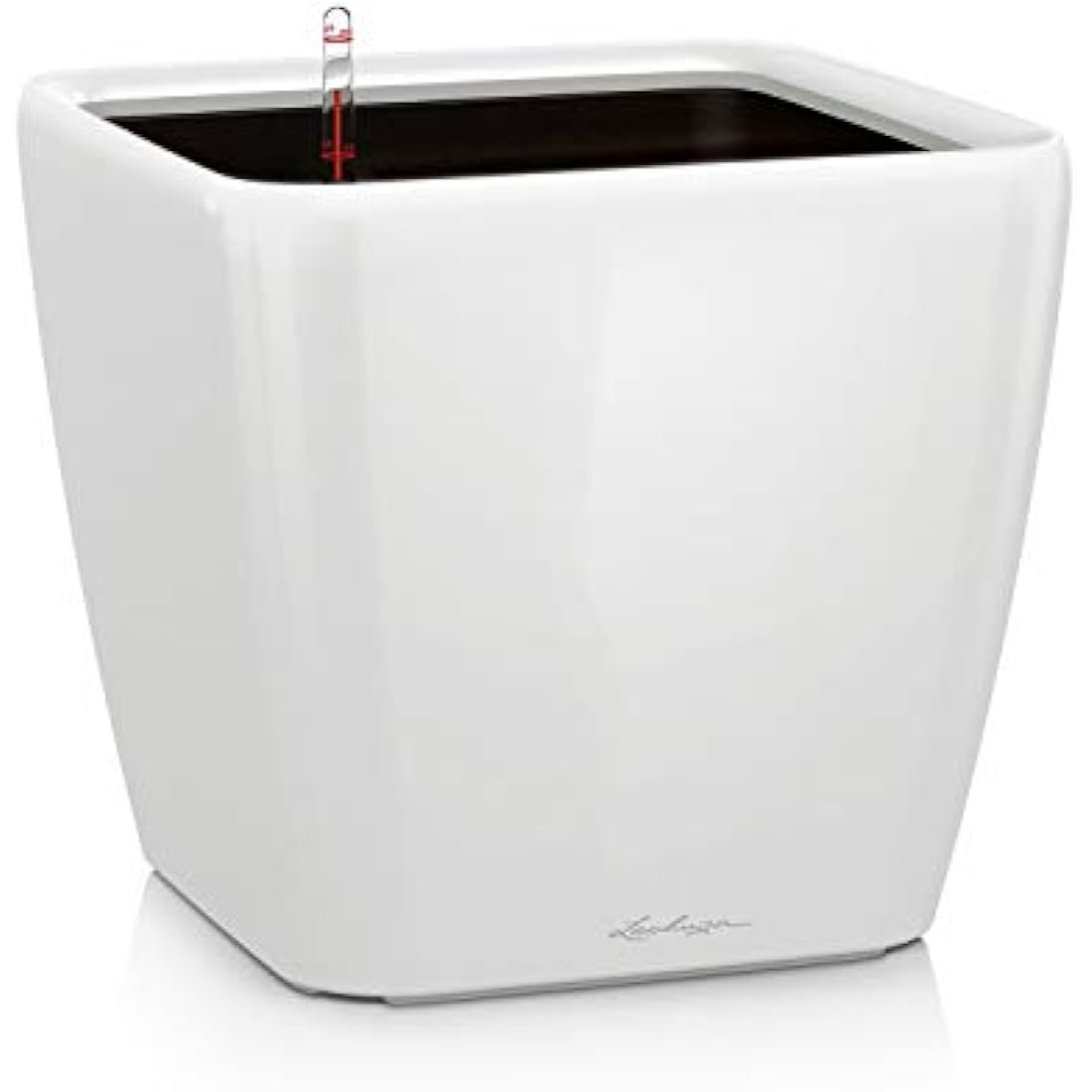 Lechuza Quadro LS 43 Self-Watering Planter - White High-Gloss Plastic