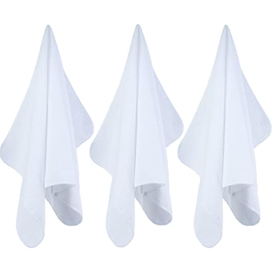 Polyte Microfibre Kitchen Dish Towels - Waffle Weave White 12 Pack