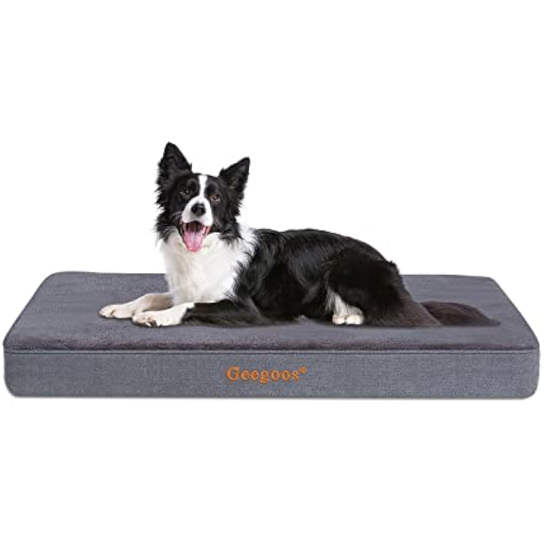Geegoos Orthopedic Memory Foam Dog Bed – Waterproof Washable Cover, Grey
