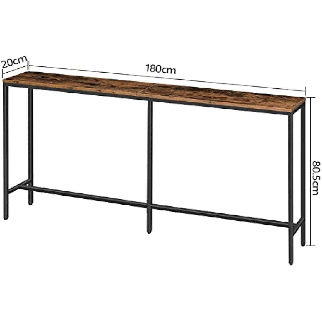 MAHANCRIS 180cm Narrow Console Table – Industrial Rustic Sofa Table
