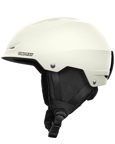 Findway Ski & Snowboard Helmet – Adjustable Vents – Eggshell White