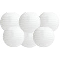 Round Paper Lanterns – 14 Inch All White Party Decor (6 Pack)