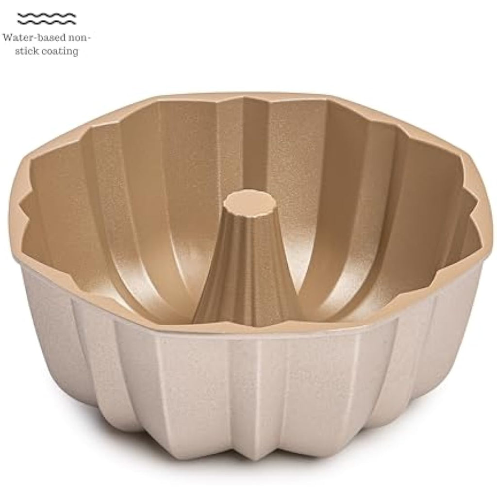 Erreke Fluted Cake Tin – 24cm Non-Stick Cast Aluminium Mould, Rose Gold