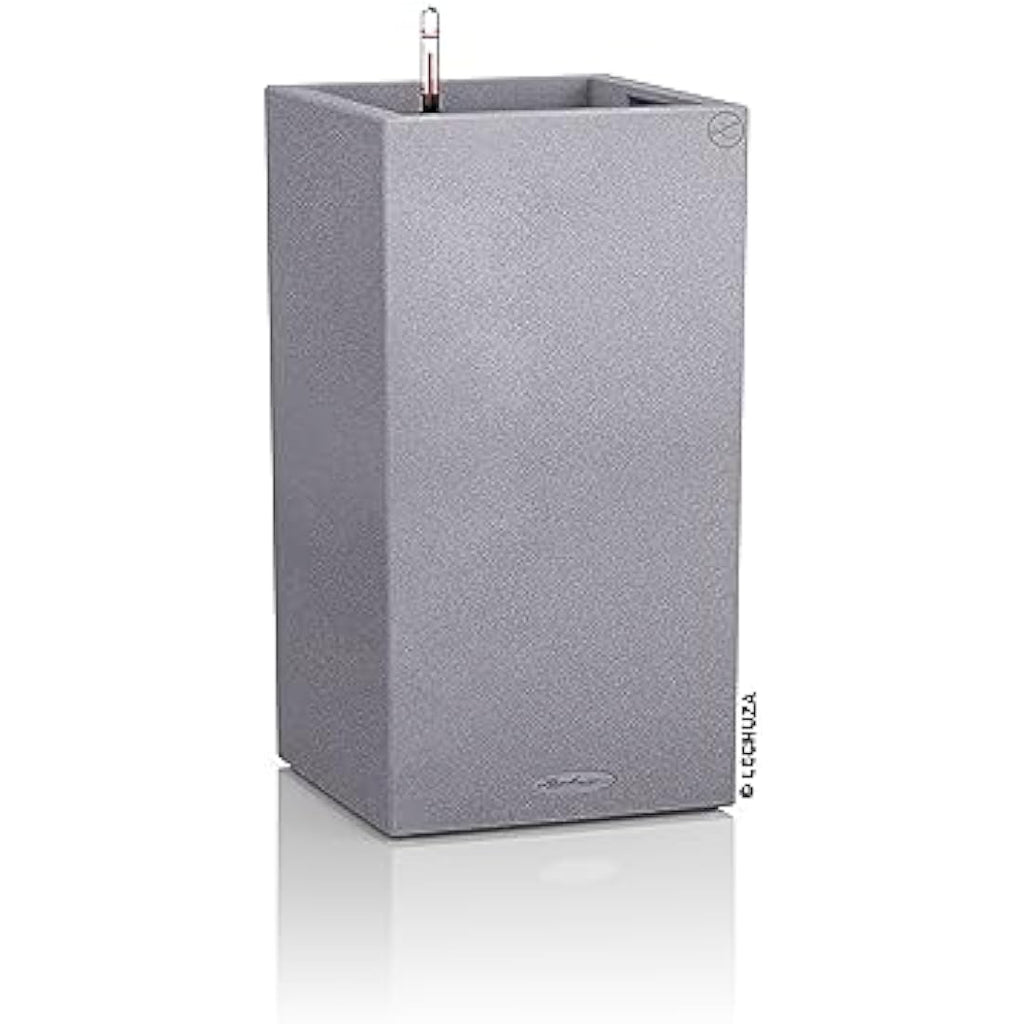 Lechuza Canto Stone 40 High Self-Watering Planter | Stone Grey Plastic