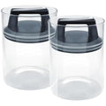 Bewunder 1.3L Borosilicate Glass Jars with Vacuum Lid - Set of 2