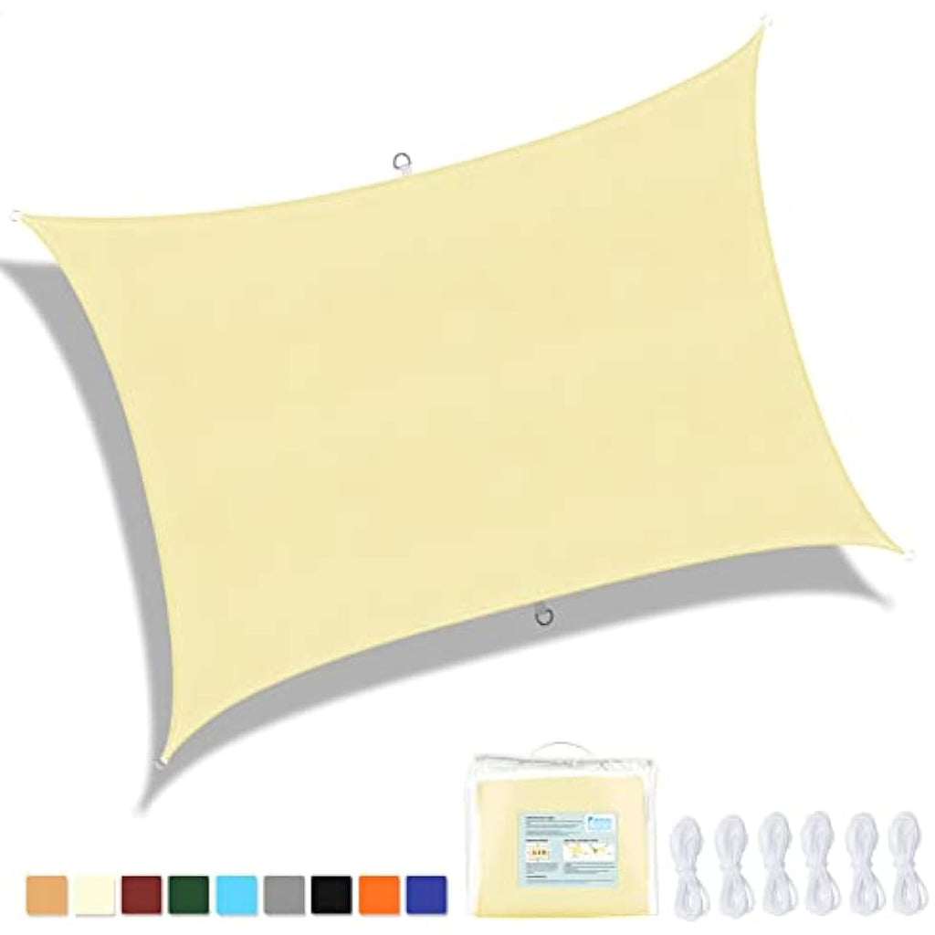 Ankuka Sun Shade Sail – 3m x 4m Waterproof Beige Rectangular Canopy