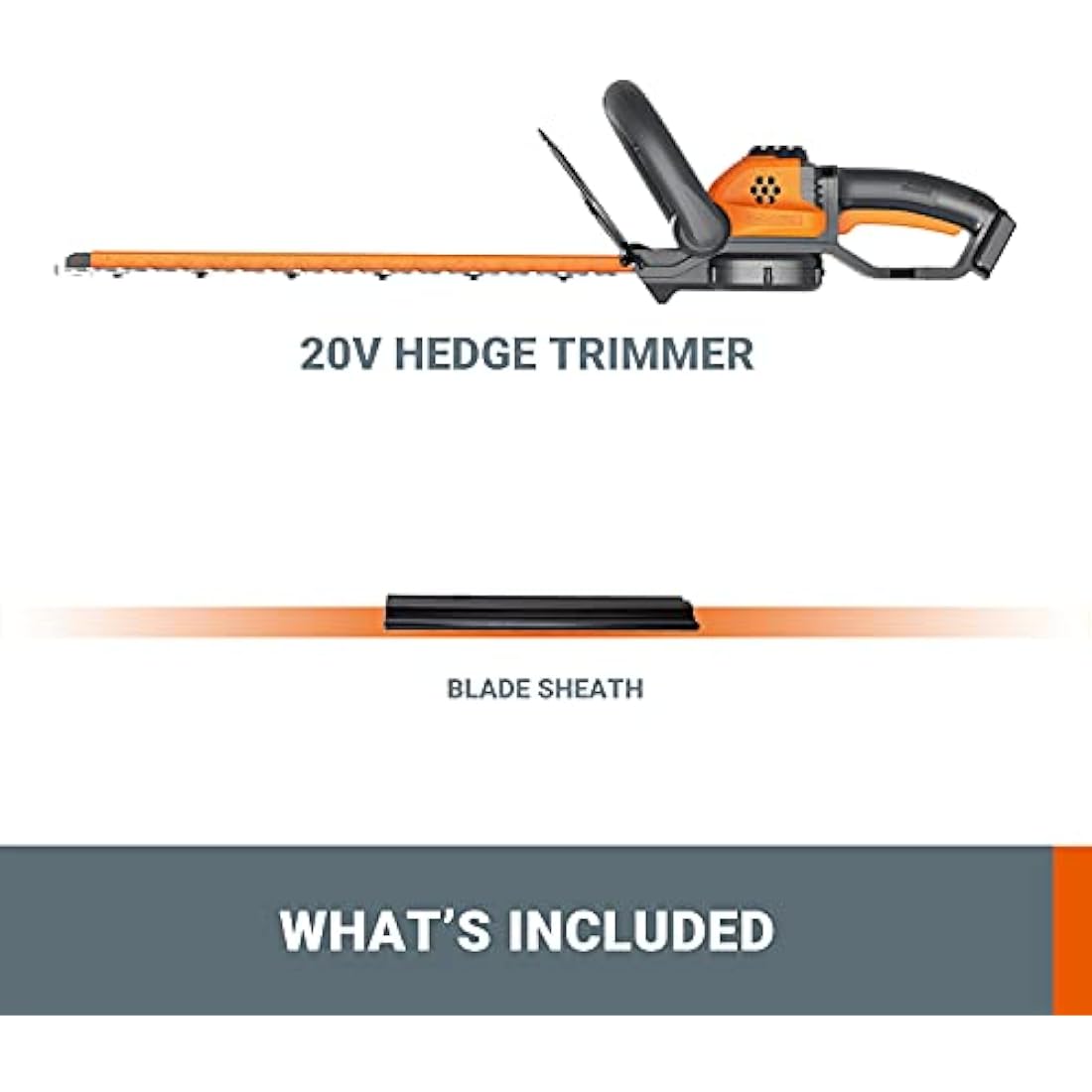 Worx WG261E.9 20V Cordless Hedge Trimmer – 45cm Dual-Action Blade