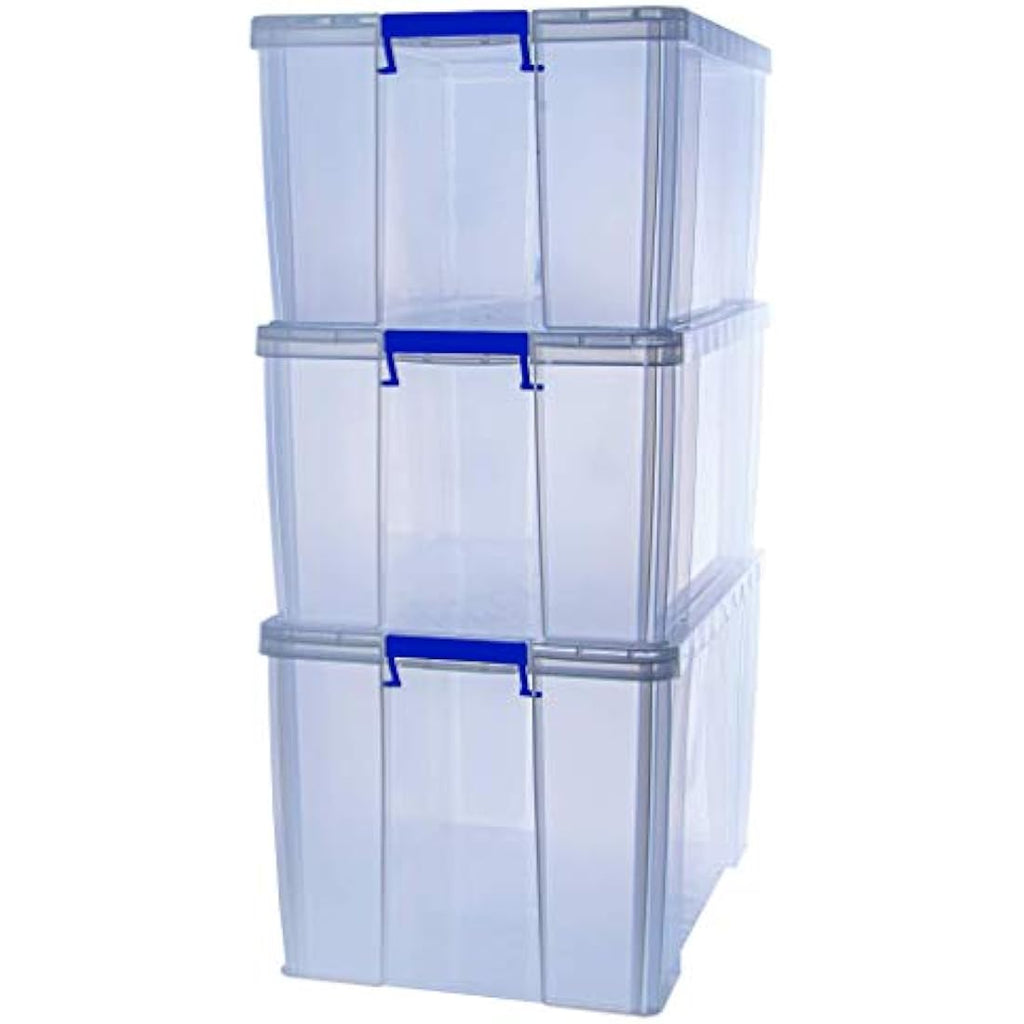 Bankers Box ProStore Stackable Plastic Storage Boxes, Clear - 3 Pack