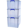 Bankers Box ProStore Stackable Plastic Storage Boxes, Clear - 3 Pack