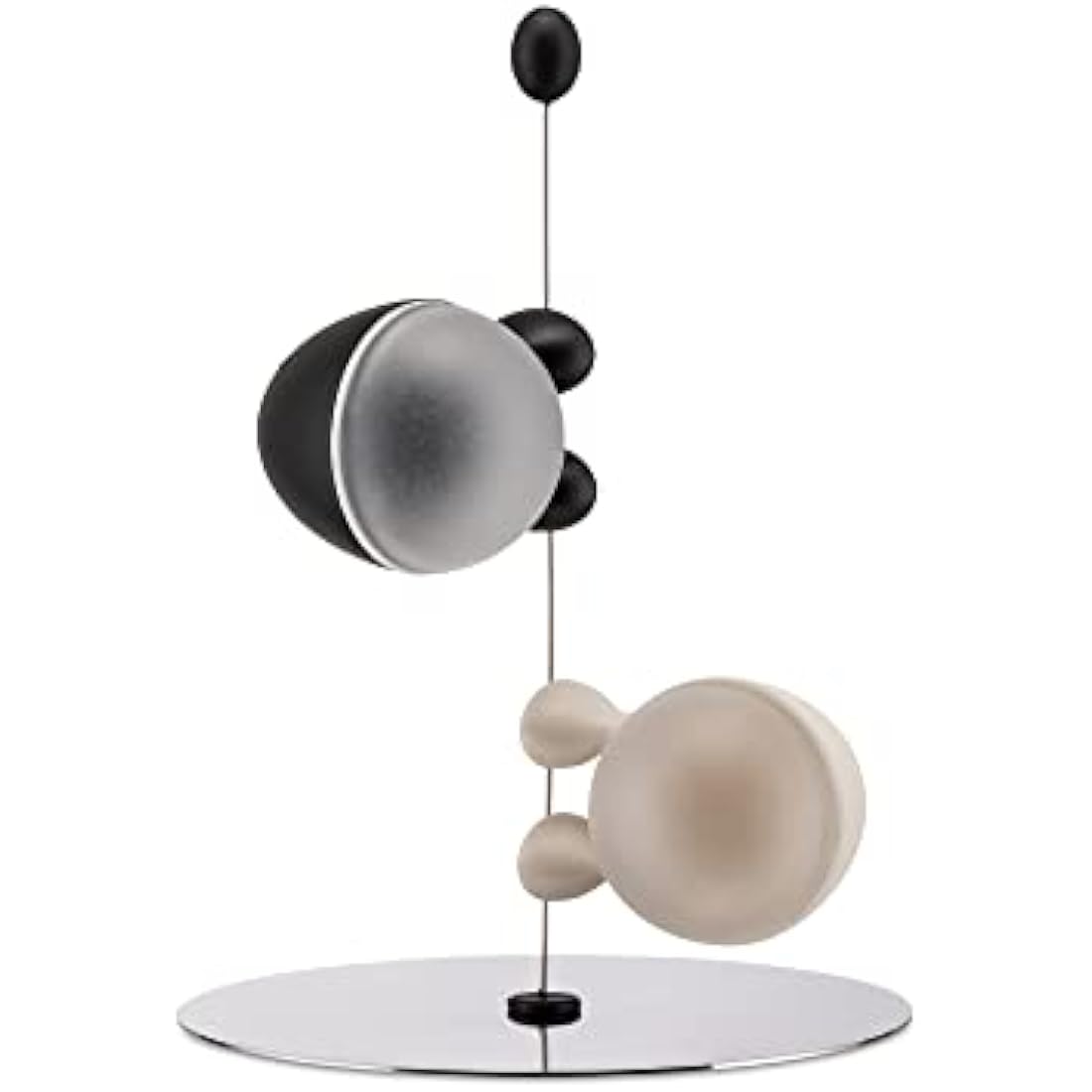 Alessi Lilliput Salt and Pepper Set | Magnetic Stainless Steel - Black/White