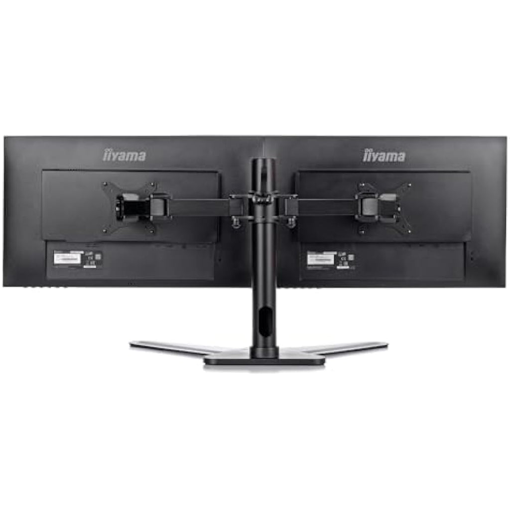 iiyama DS1002D-B1 Dual Monitor Arm – Ergonomic Desk Mount Stand