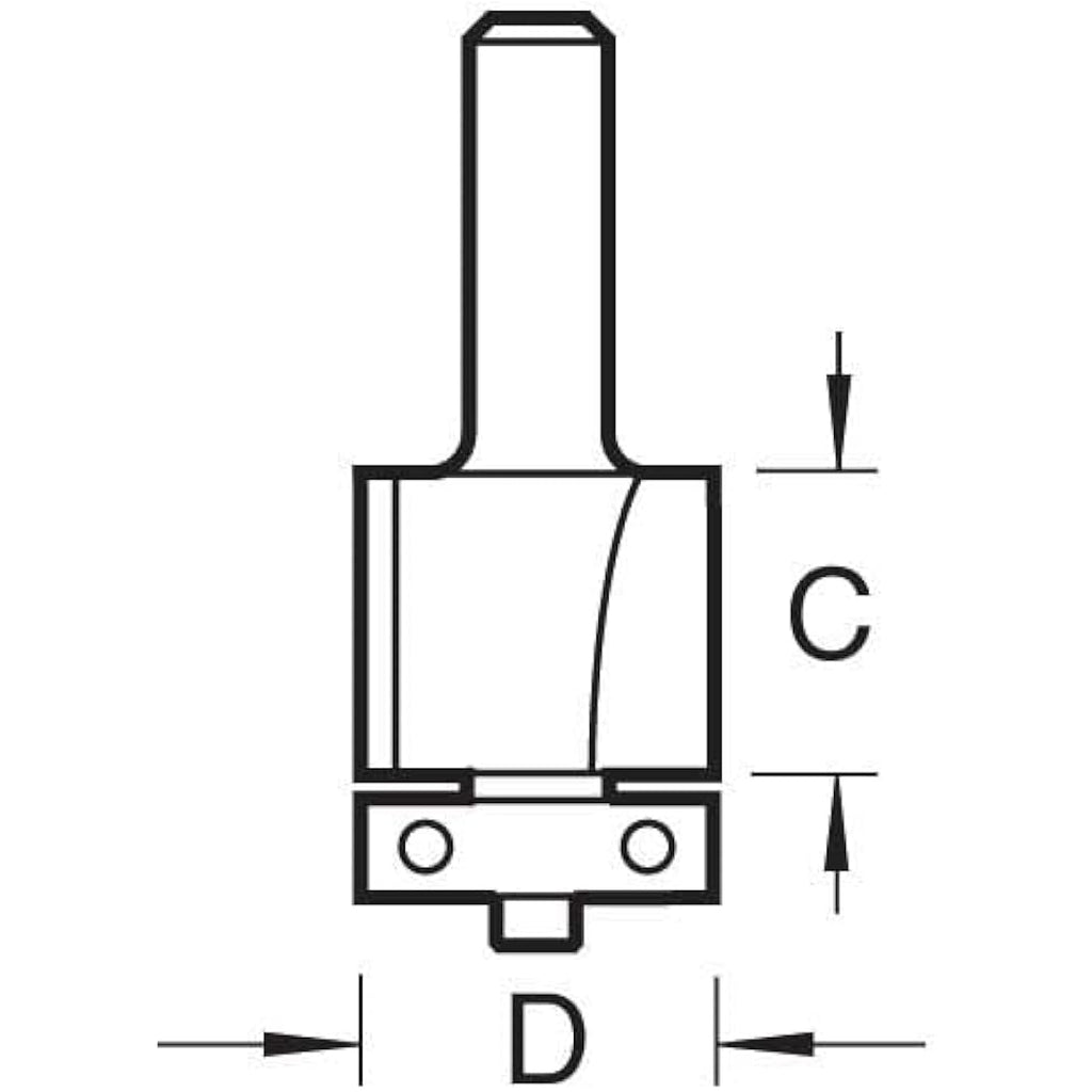 Trend CraftPro Guided Trimmer Router Bit | 1/2 Inch Shank | 19.1mm x 50mm