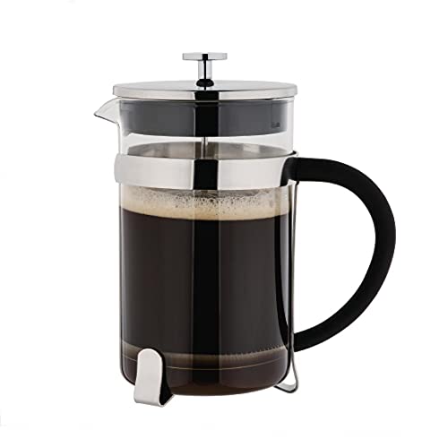 Olympia Stainless Steel French Press Cafetiere - 12 Cup Glass Coffee Maker