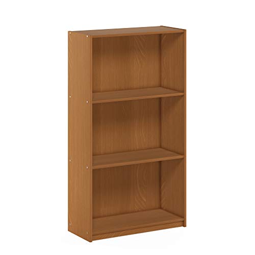 Furinno 3-Tier Composite Wood Bookcase Storage Shelves | Light Cherry