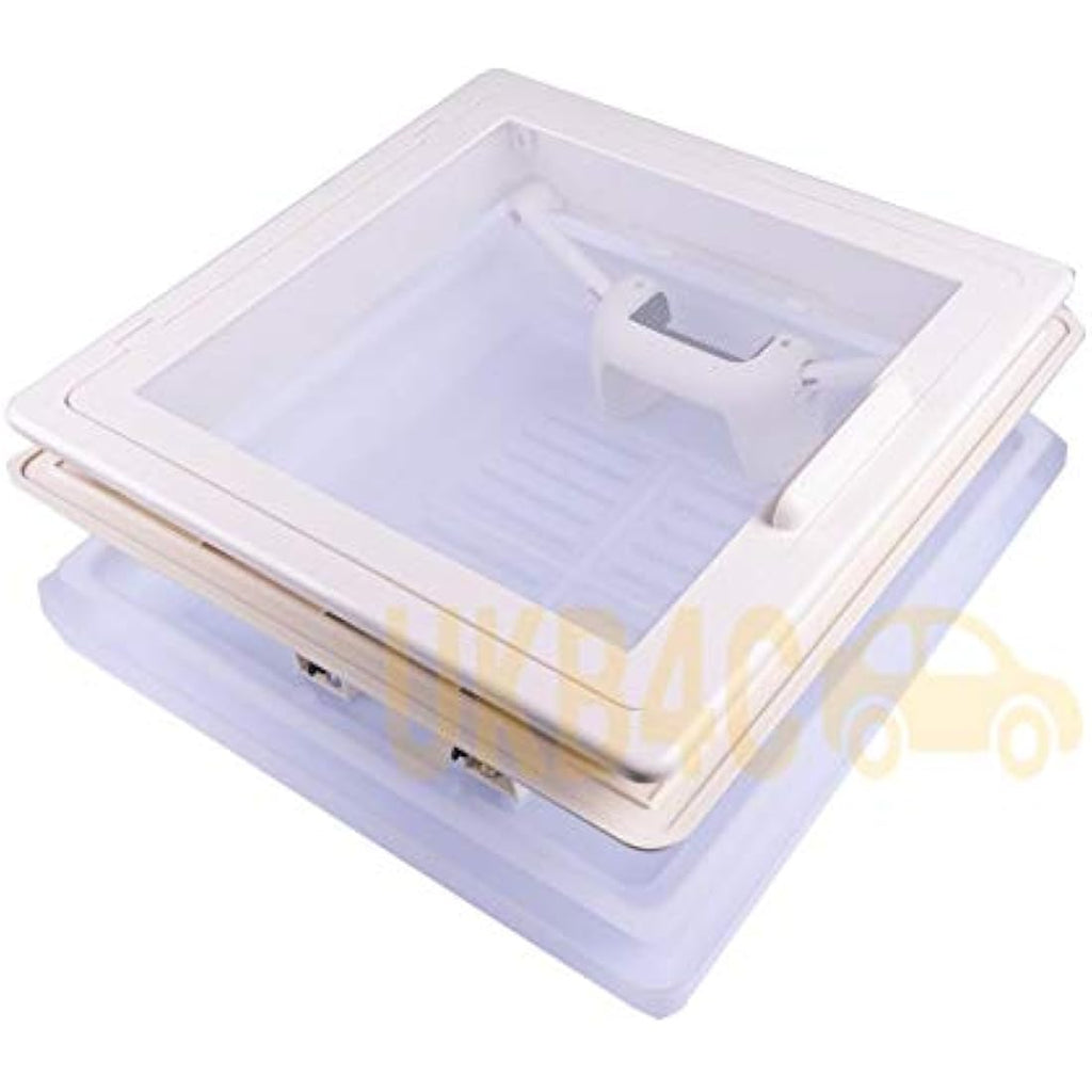 UKB4C Caravan Roof Sky Light 280x280mm with Flynet - Ivory Frame