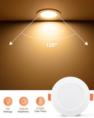 Tomosu Ultra Slim LED Downlights IP44 Waterproof 2700K Warm White - 20 Pack
