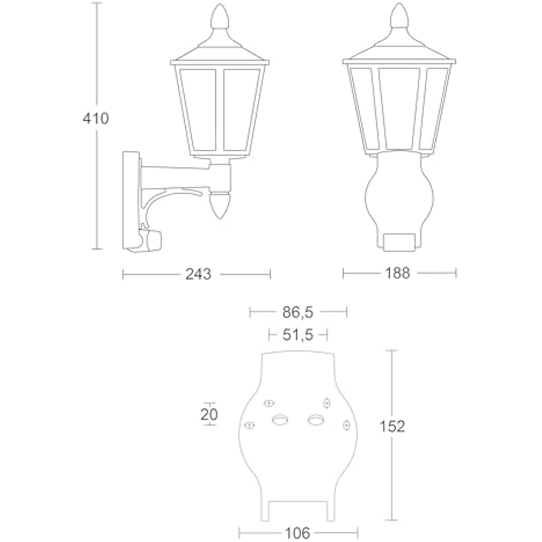 Steinel L 15 S Outdoor Wall Light – 180° Motion Sensor – Black