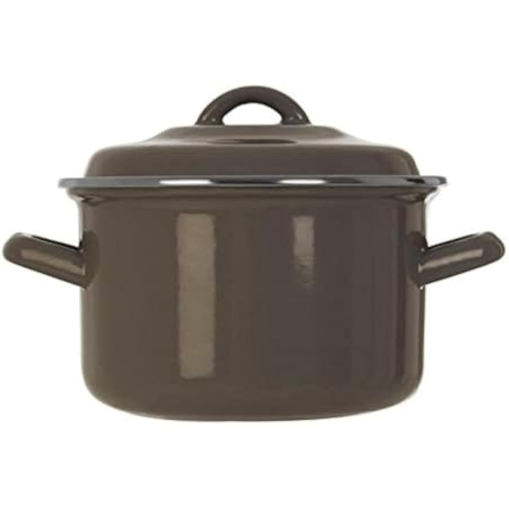 Jolof Store Enamel Casserole Dish with Lid – 2L Grey Cooking Pot