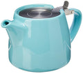 Forlife Stump Teapot 400 mL – Ceramic Tea Infuser Pot in Turquoise