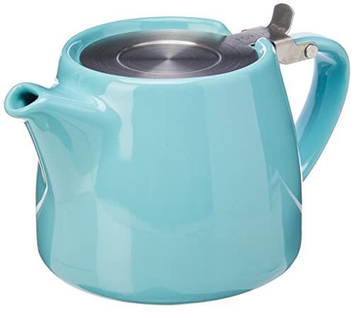 Forlife Stump Teapot 400 mL – Ceramic Tea Infuser Pot in Turquoise