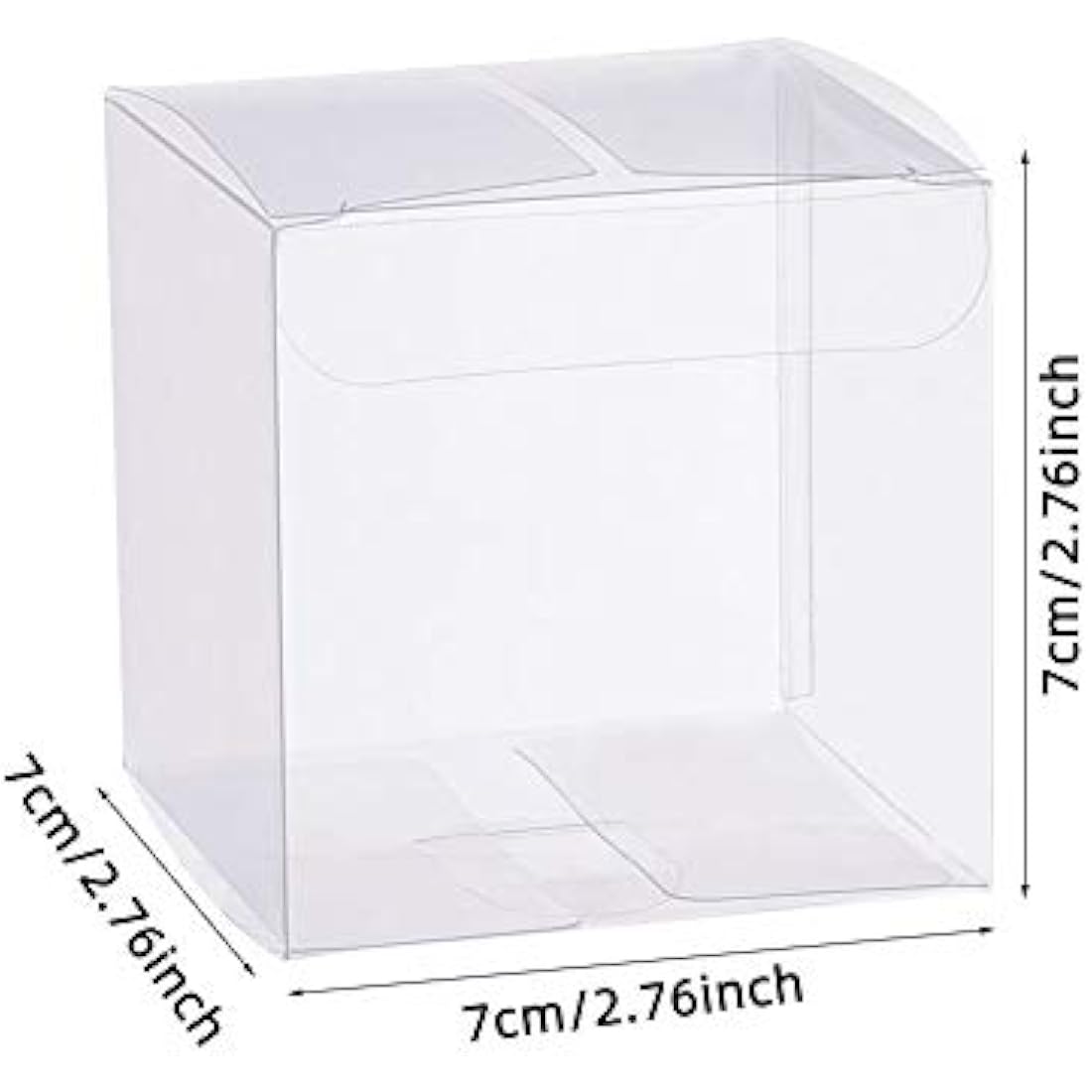 BENECREAT 50PCS Clear PVC Cube Gift Boxes | 7x7x7cm Wedding Favor Boxes
