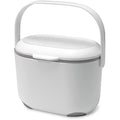 Addis 2.5L Kitchen Compost Caddy – White & Metallic Food Waste Bin