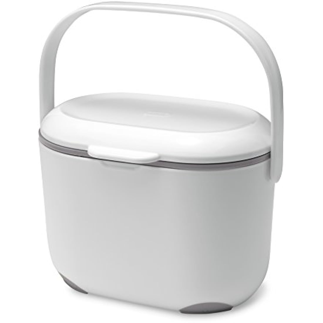Addis 2.5L Kitchen Compost Caddy – White & Metallic Food Waste Bin