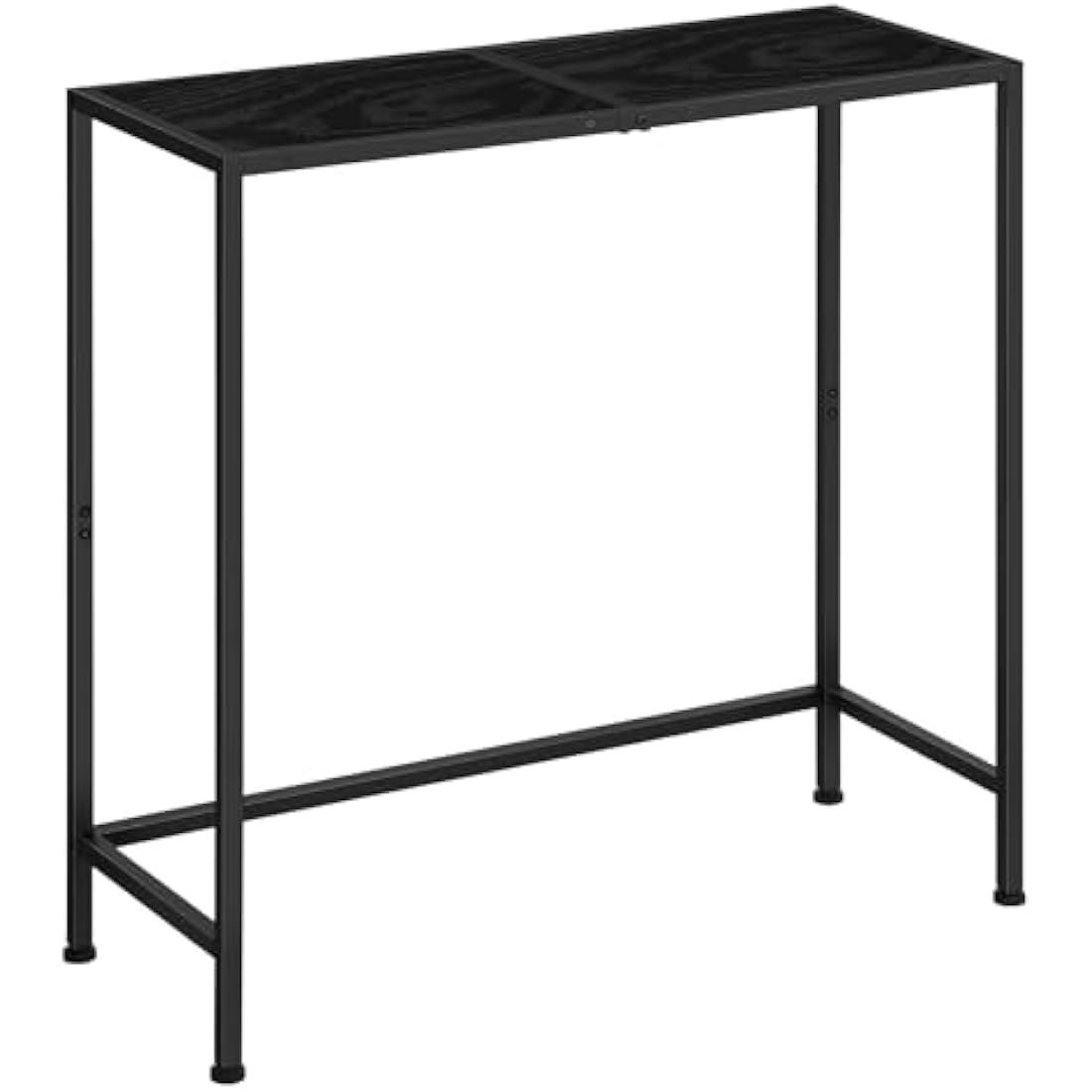 CADUKE Narrow Console Table | Modern Black Metal and Wood Sofa Table