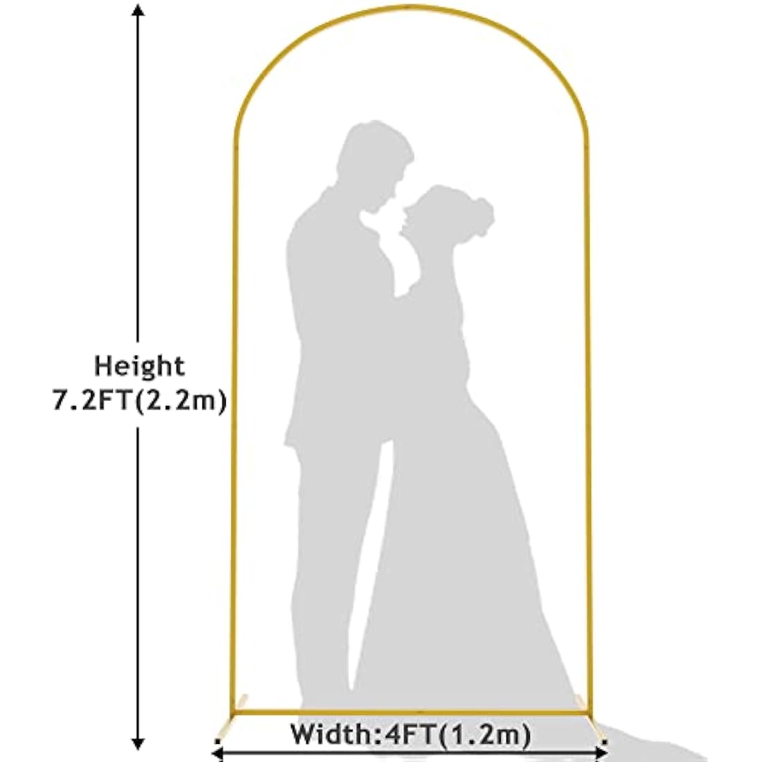 7.2ft Gold Metal Wedding Arch Backdrop Stand for Events