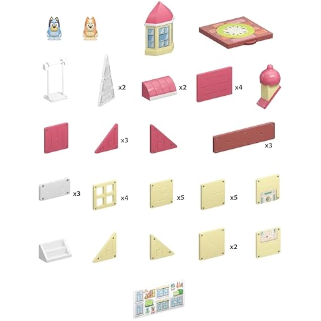 Bluey Heeler Home Magnetic Tiles Construction Set with Figures