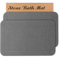 HUMIGA Diatomaceous Earth Stone Bath Mat - 2 Pack Non-Slip Grey, 24x15