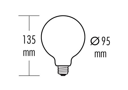 greenandco E27 G95 Vintage LED Filament Bulb - 2000K Warm White, 8-Pack