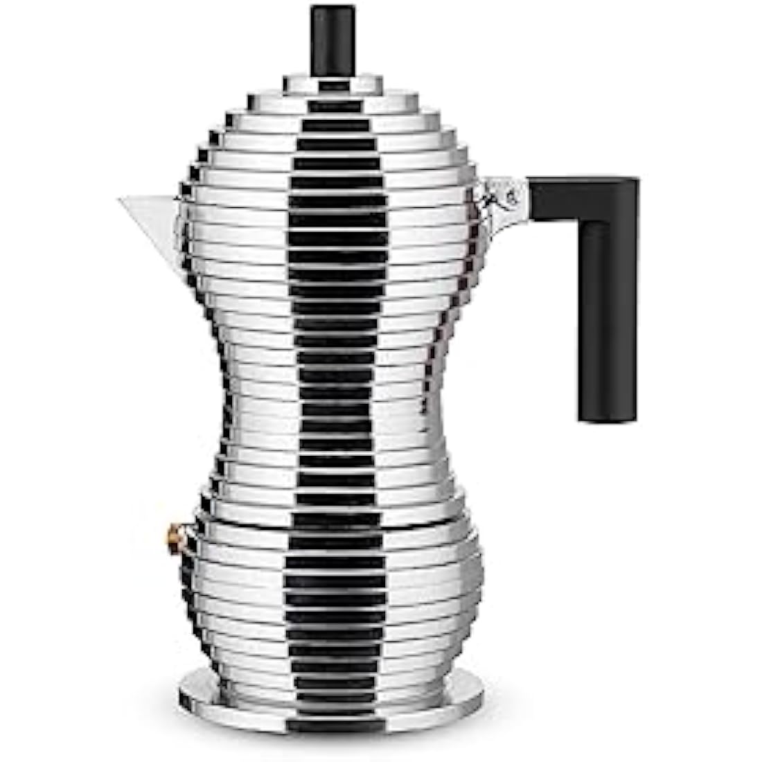 Alessi Pulcina Espresso Maker – Black Cast Aluminium Moka Pot, 3 Cups