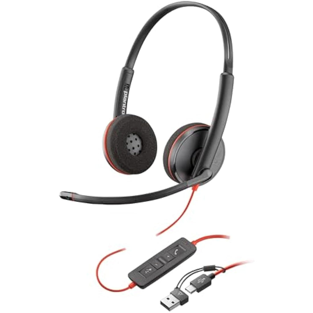 Poly Blackwire 3220 Wired Stereo Headset | USB-C & USB-A | Noise-Canceling