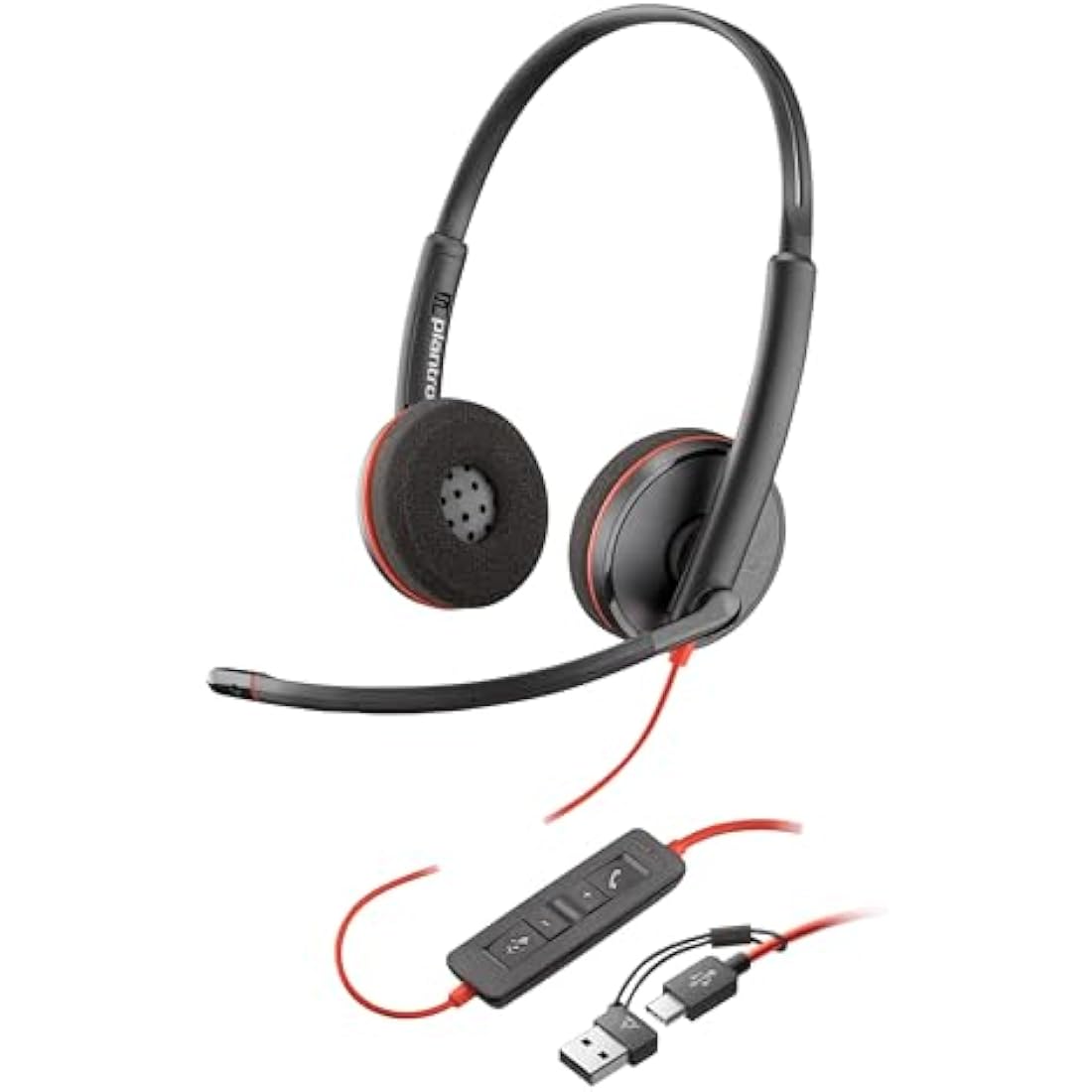Poly Blackwire 3220 Wired Stereo Headset | USB-C & USB-A | Noise-Canceling